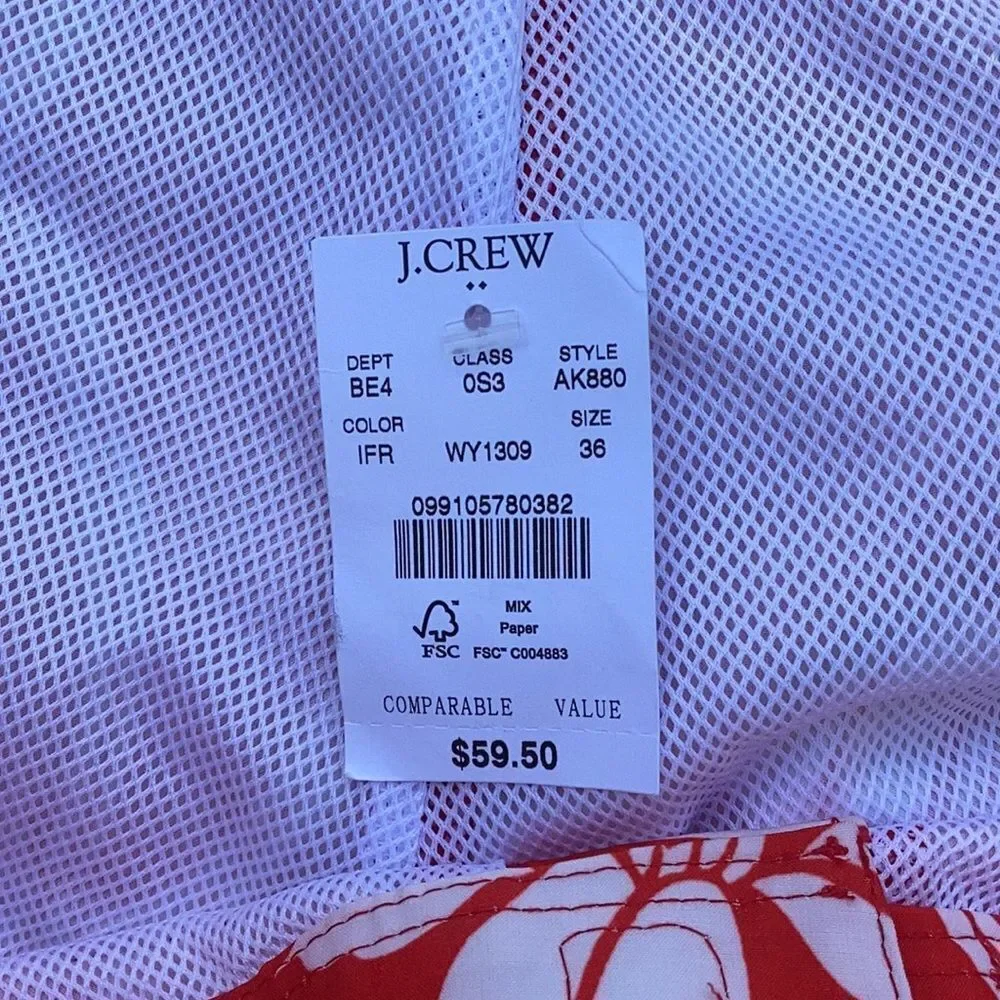 J CREW NWT MENS FLEX SWIMWEAR BATHING SUIT TRUNKS SHORTS SIZE 36